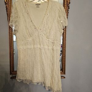 Lace sequin lacy top